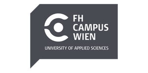 FH Campus Wien, University of Applied Science logo is composed by a pictobram and the text.